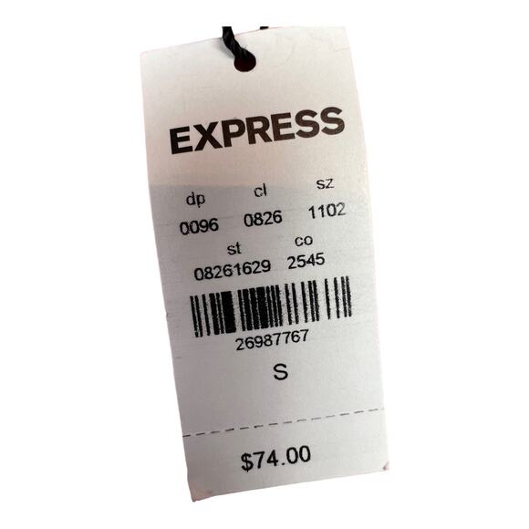 Express fuchsia pink balloon sleeve sweater knit pullover small nwt new $74 - Picture 6 of 9